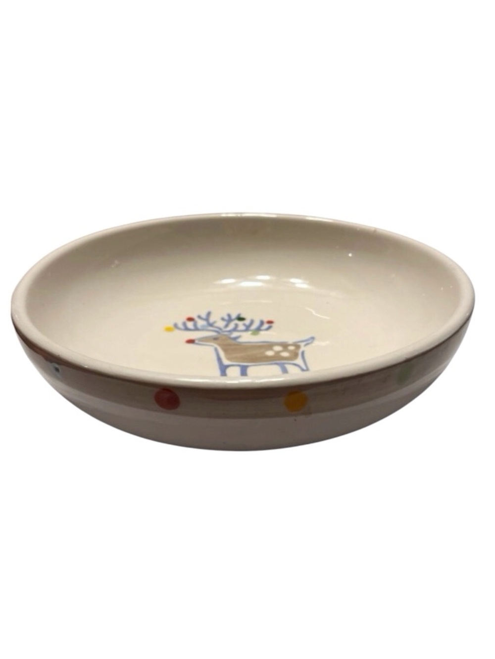 Reindeer Holiday Bowl by Home. Pre owned
